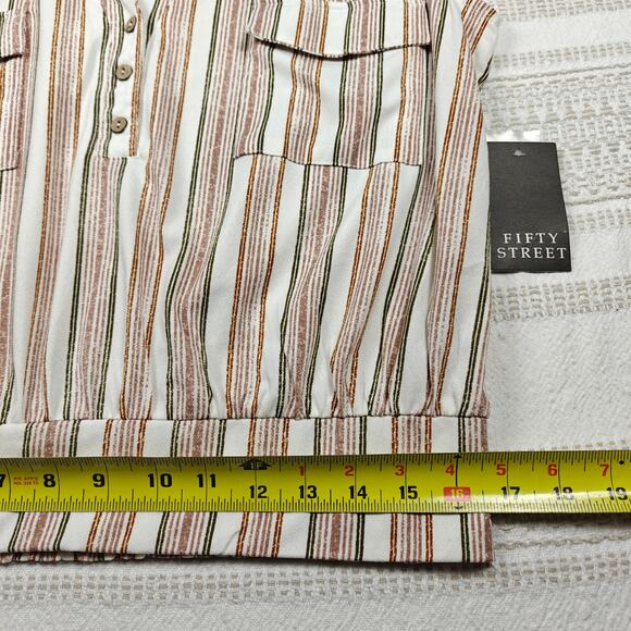 Fifty Street Striped Sleeveless Blousey Tank Top Career Work Shirt XL NWT - Picture 5 of 9